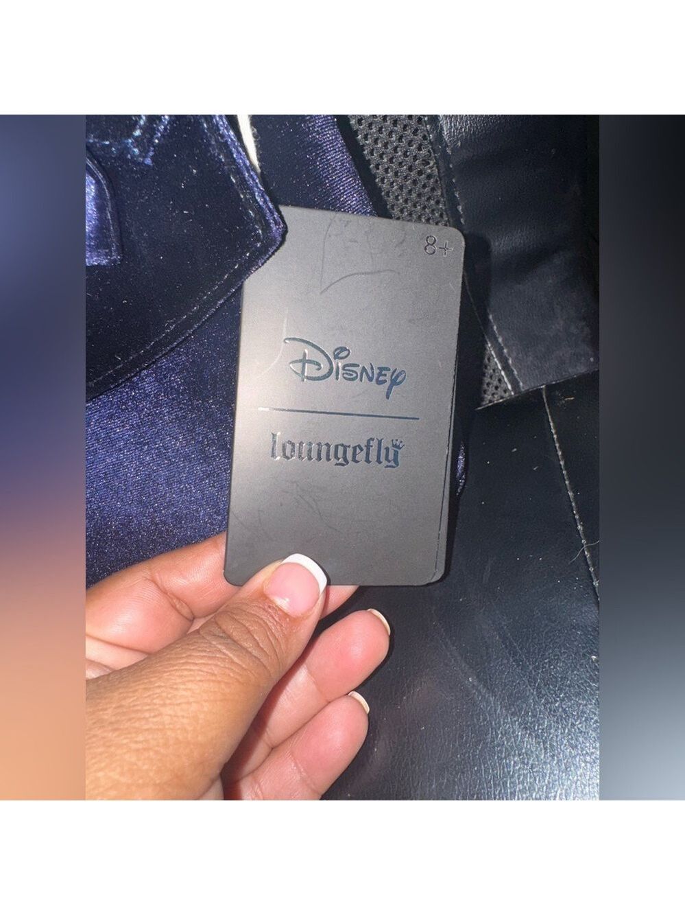 Nwt Blue Velvet and Pearl Loungefly Hard tag Disney Minnie Mouse Ears 3-way Bag - Picture 5 of 6